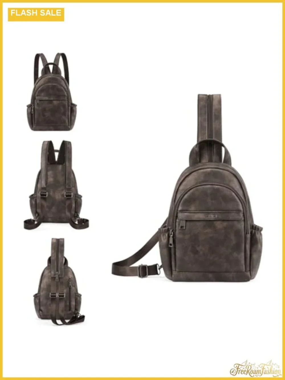 Sling Bag for Women Leather Convertible Crossbody Backpack Purse Travel